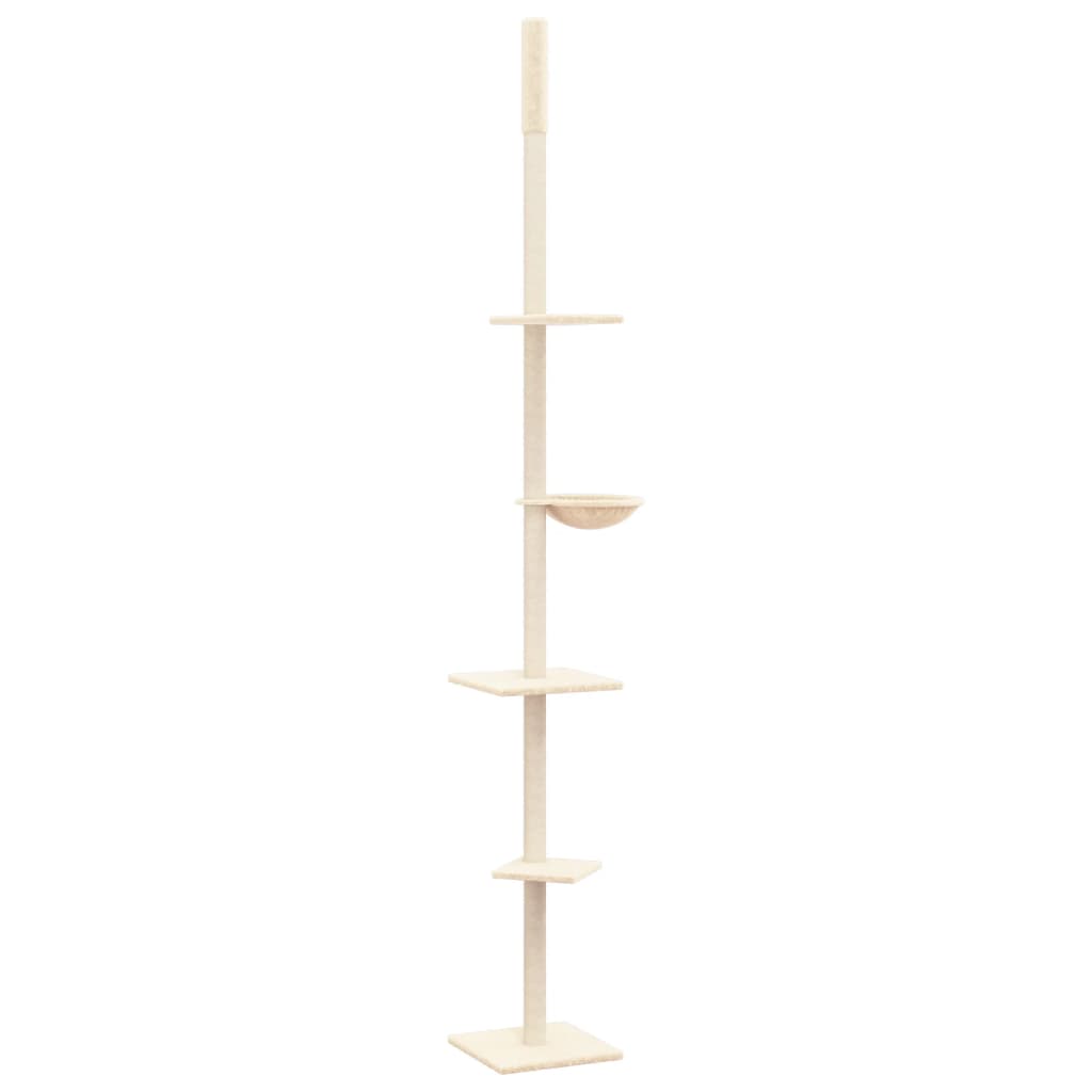 Árbol rascador para gatos de suelo a techo crema 263,5-289,5 cm