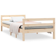 Vetonek Estructura de cama sin colchón madera maciza pino 75x190 cm