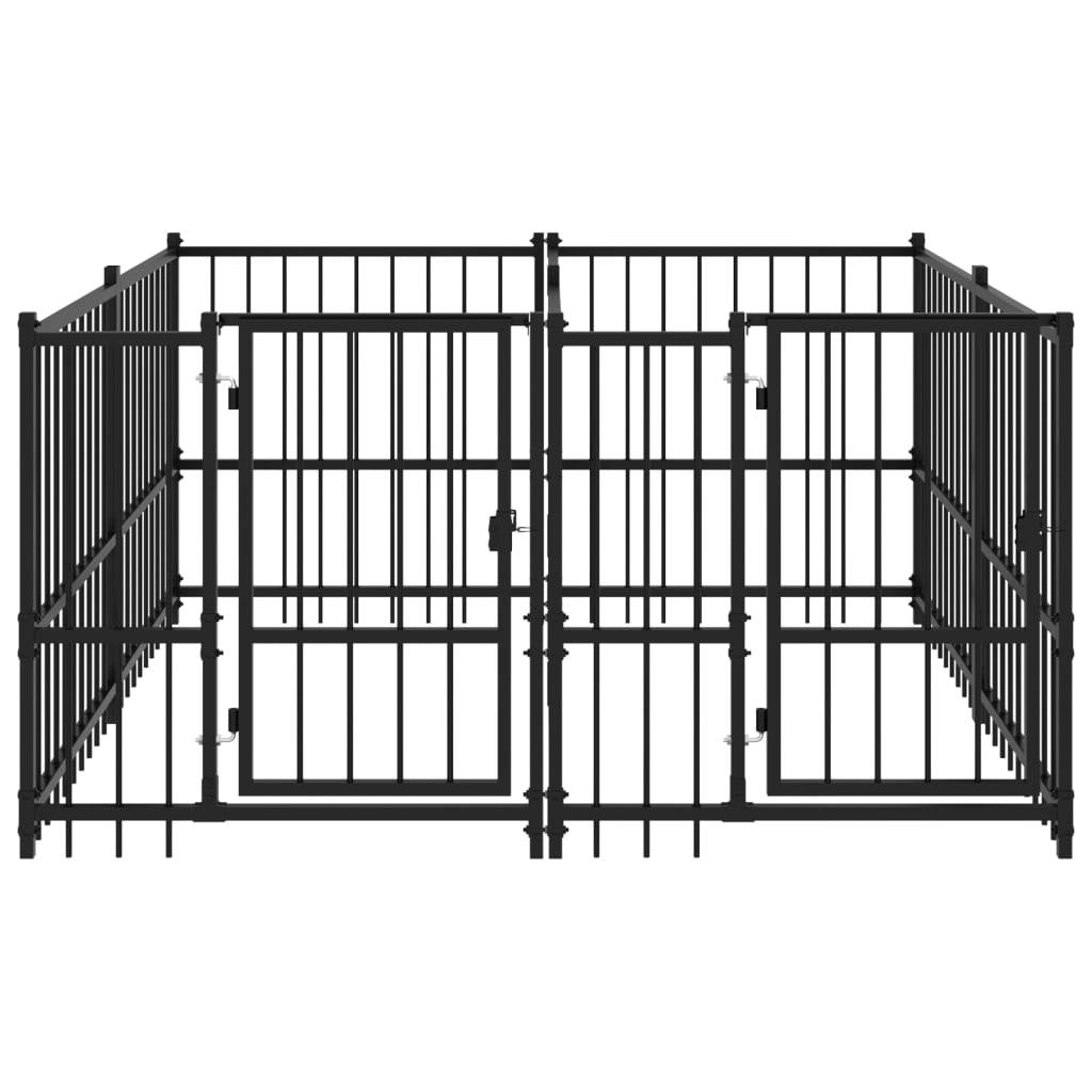 3.75 m² steel outdoor kennel