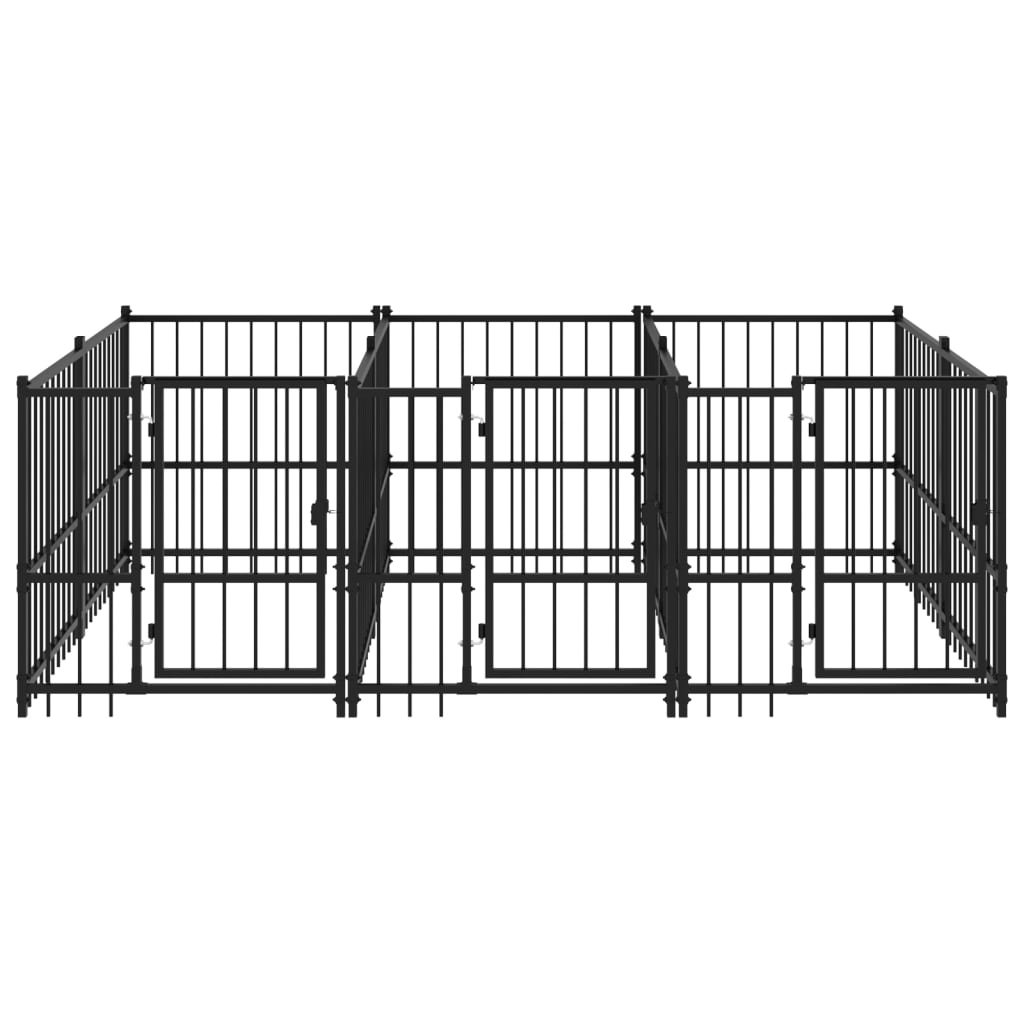 5.63 m² steel outdoor kennel