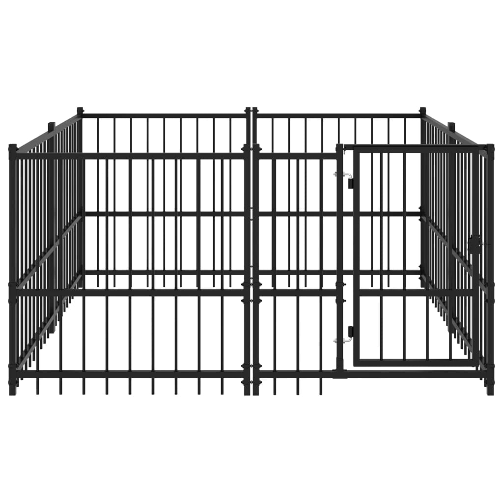 3.75 m² steel outdoor kennel