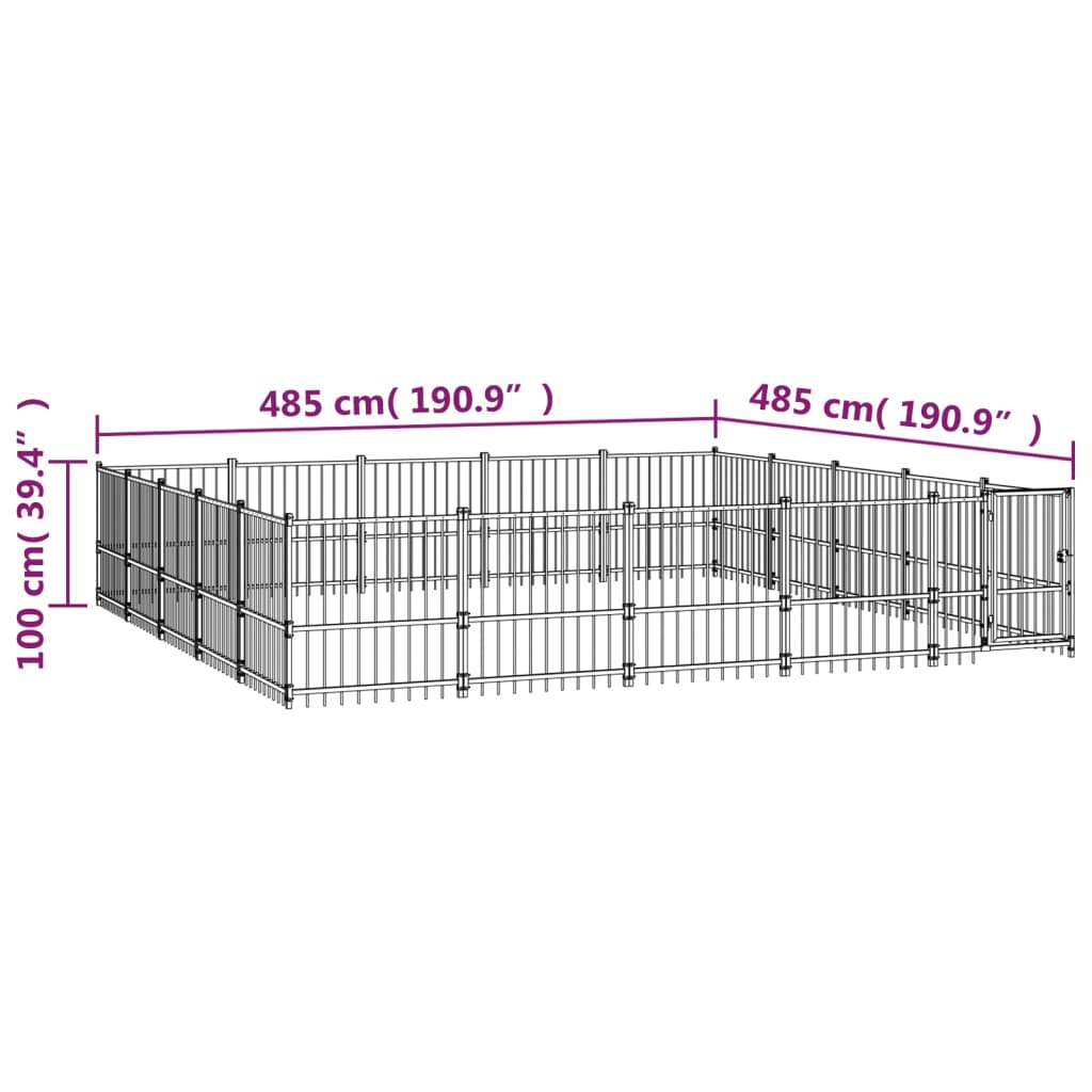 Perrera de exterior de acero 23,52 m²