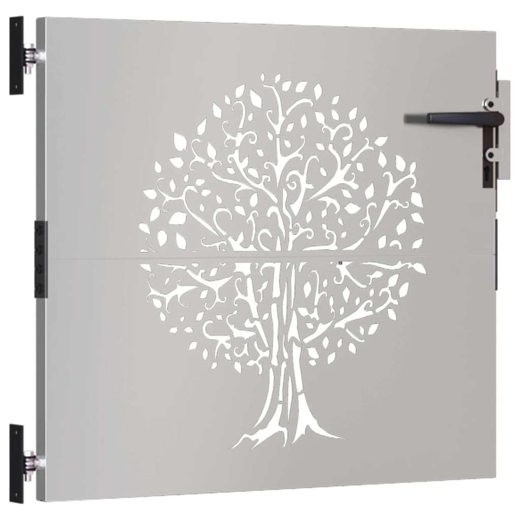 Puerta de jardín acero corten diseño árbol 85x100 cm - Vetonek