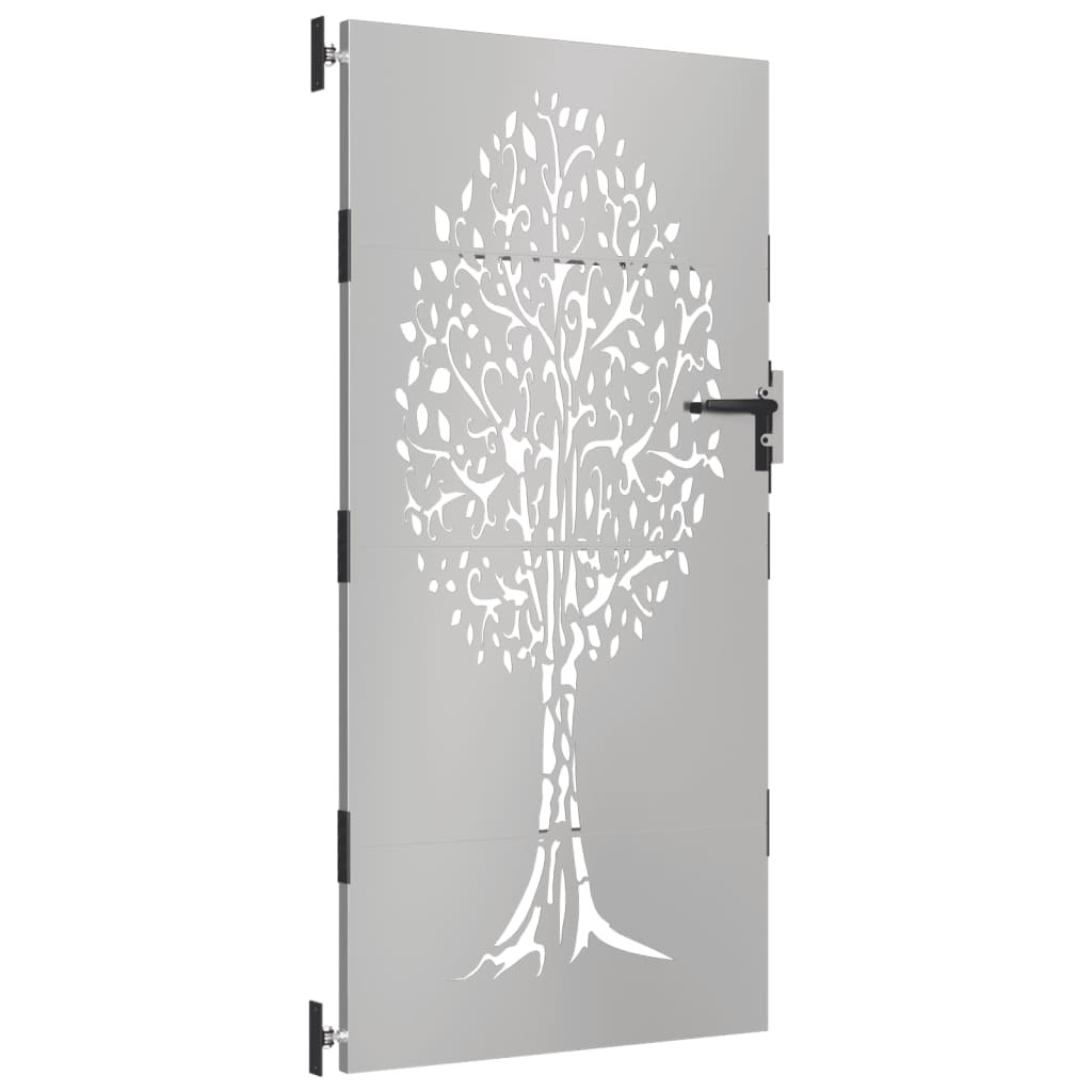 Puerta de jardín acero corten diseño árbol 85x200 cm - Vetonek