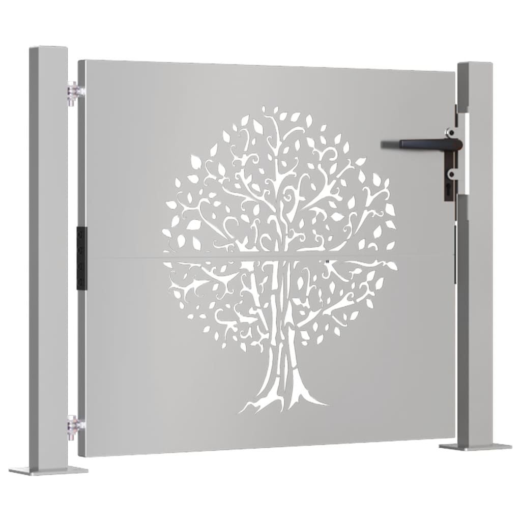 Puerta de jardín acero corten diseño árbol 105x80 cm