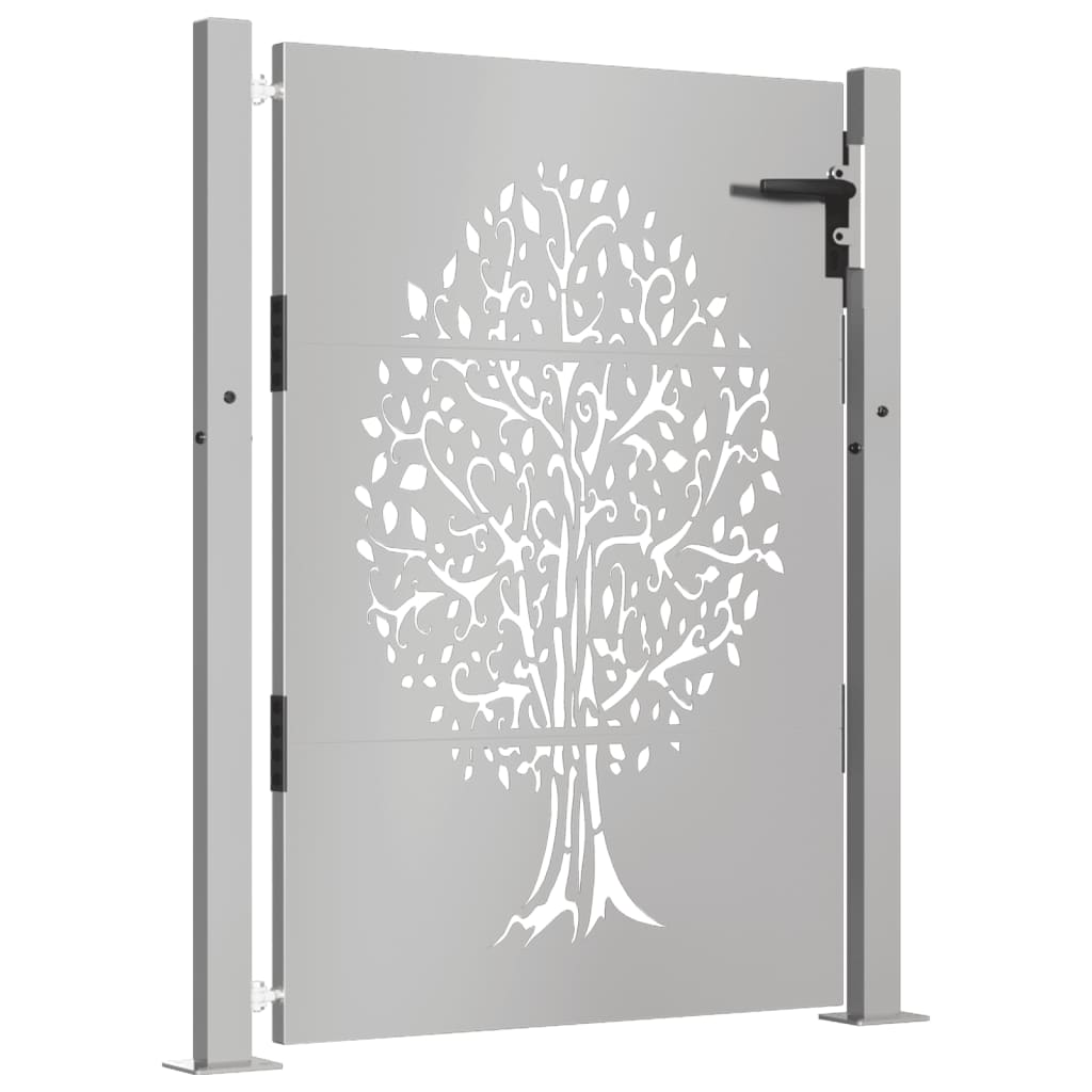 Puerta de jardín acero corten diseño árbol 105x130 cm - Vetonek