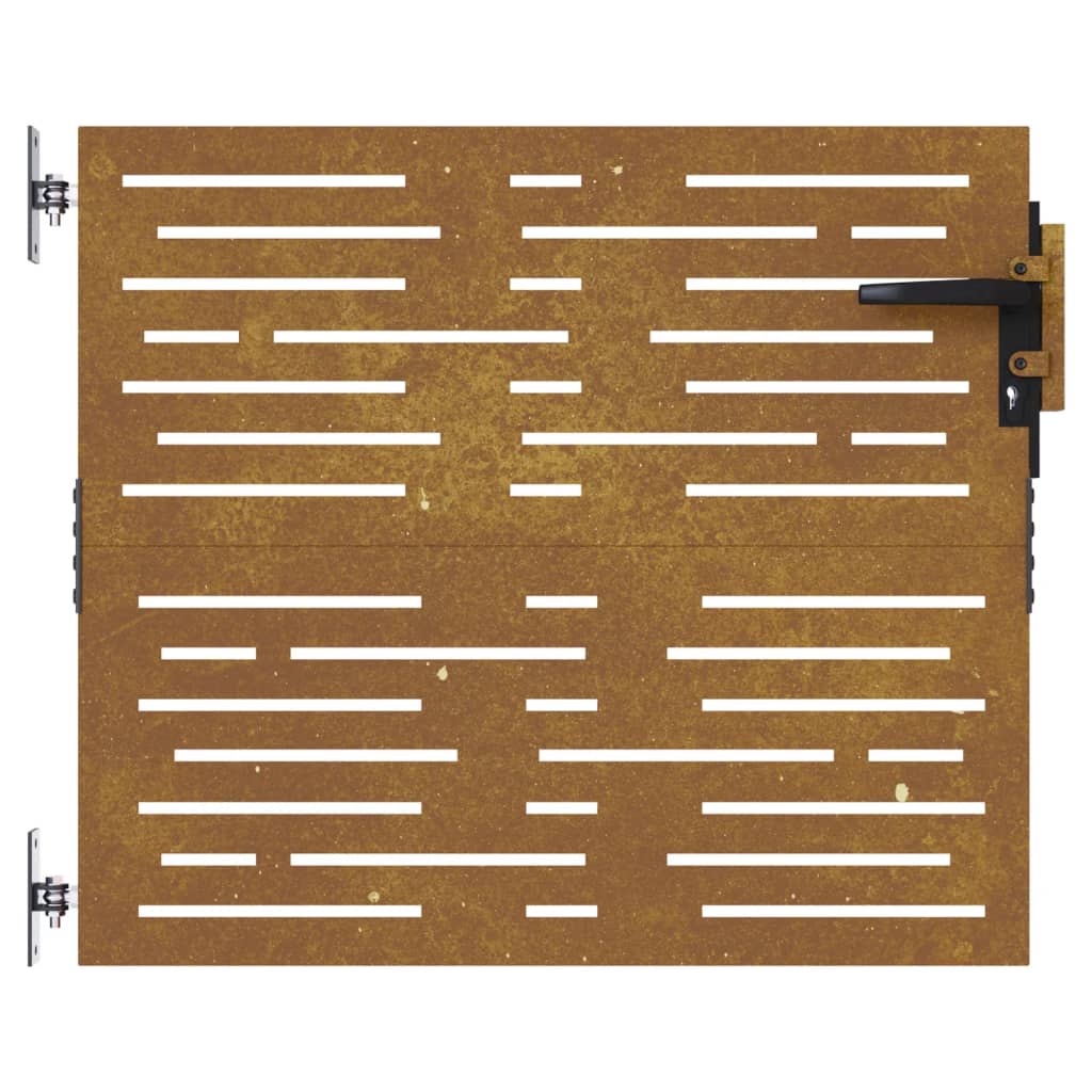 Puerta de jardín acero corten diseño cuadrado 85x100 cm - Vetonek