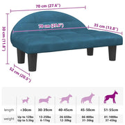 Blue velvet dog bed 70x52x30 cm V9217 Vetonek