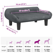 Dark gray velvet dog bed 70x40x24 cm V9361 Vetonek