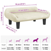 Cream velvet dog bed 70x40x24 cm V9408 Vetonek
