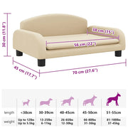 Cream fabric dog bed 70x45x30 cm V9422 Vetonek