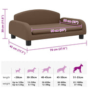 Brown fabric dog bed 70x45x30 cm V9453 Vetonek
