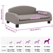 Gray taupe fabric dog bed 70x45x30 cm V9460 Vetonek