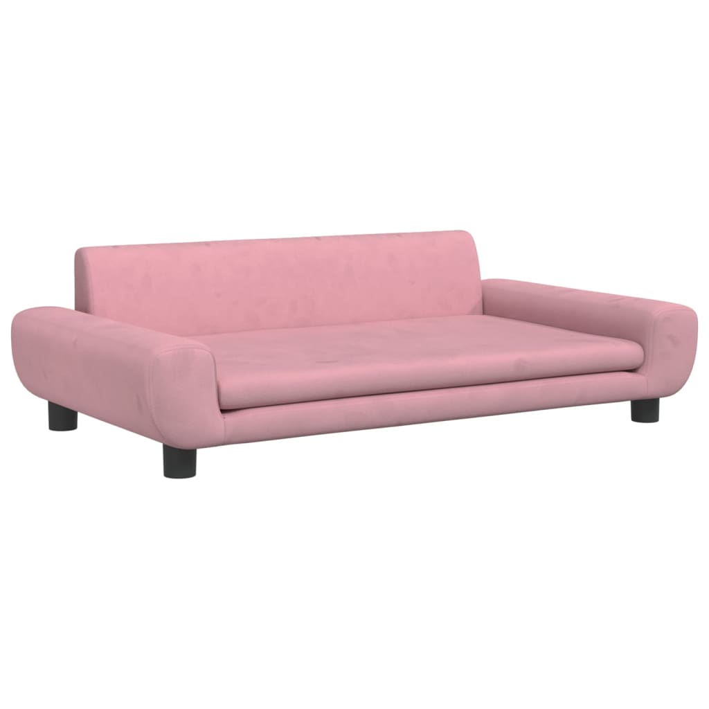 Cama de cachorro de veludo rosa 100x54x33 cm