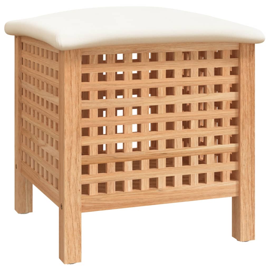 Taburete de baño madera maciza nogal 48x47,5x52 cm