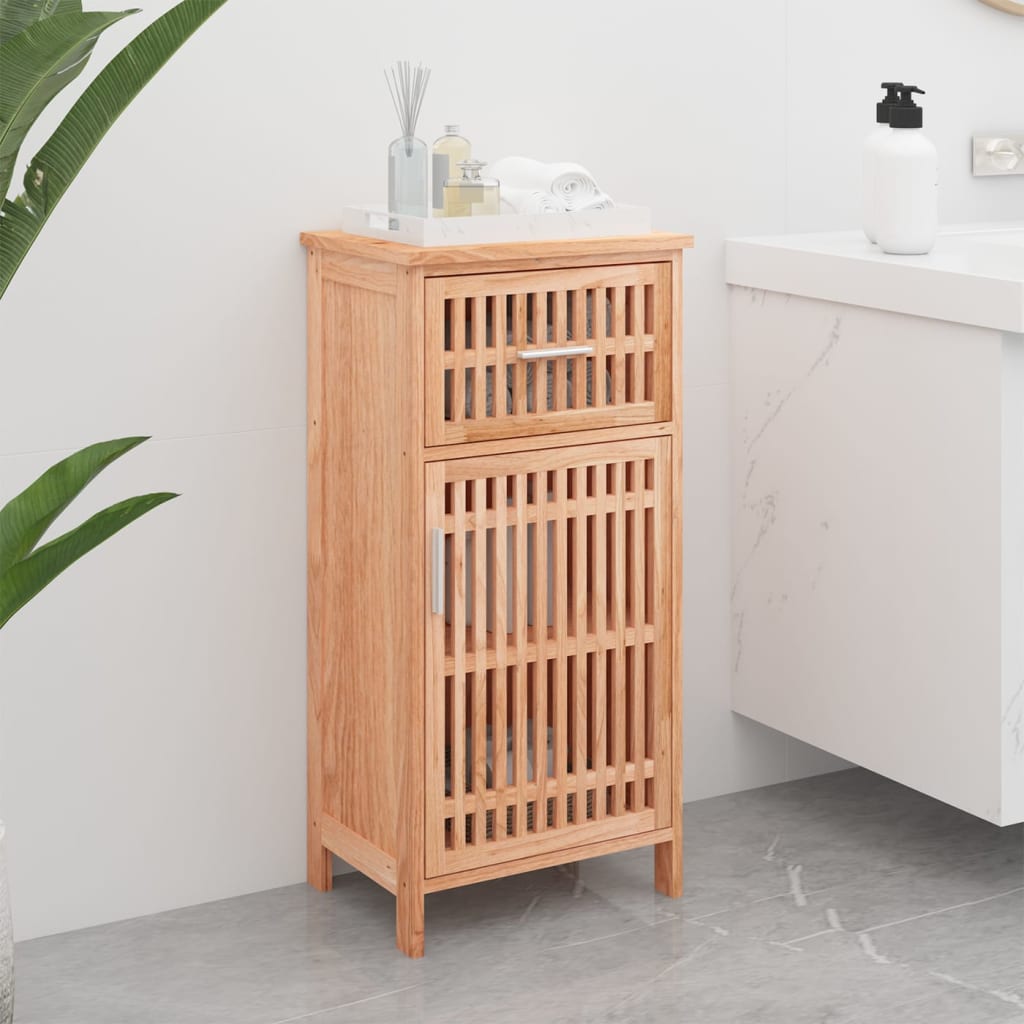 Vetonek Mueble de baño madera maciza de nogal 42x29x82 cm