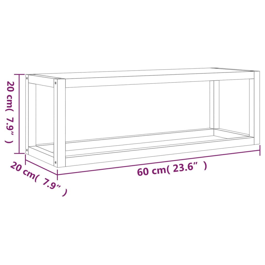 Schall Holz Holz Walnuss 60x20x20 cm