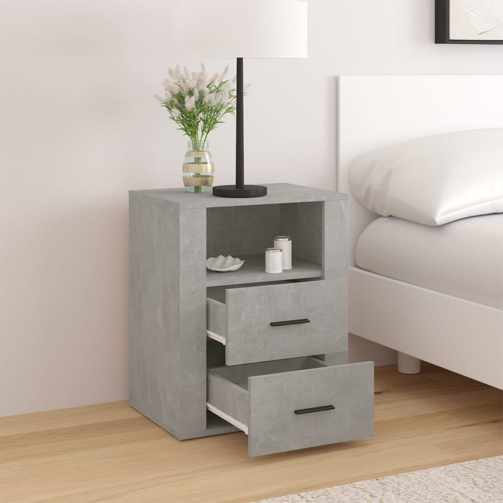 Legno grigio da letto notturno 50x36x60 cm