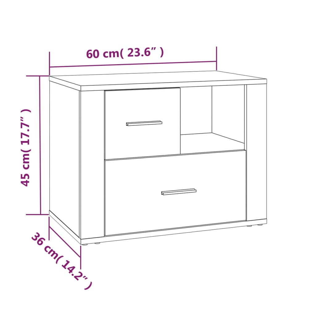 Night bedside table Ahumado oak 60x36x45 cm