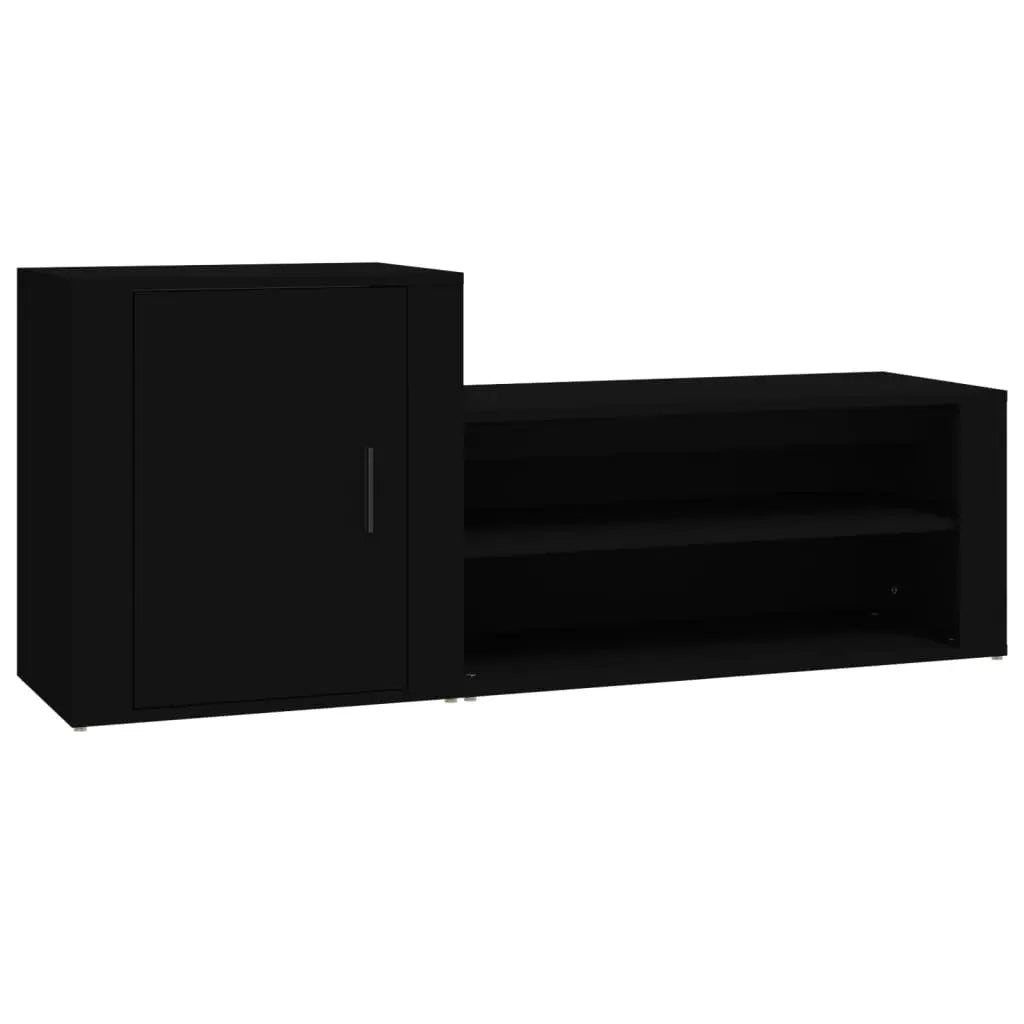 Mueble zapatero madera negro 130x35x54 cm - Vetonek