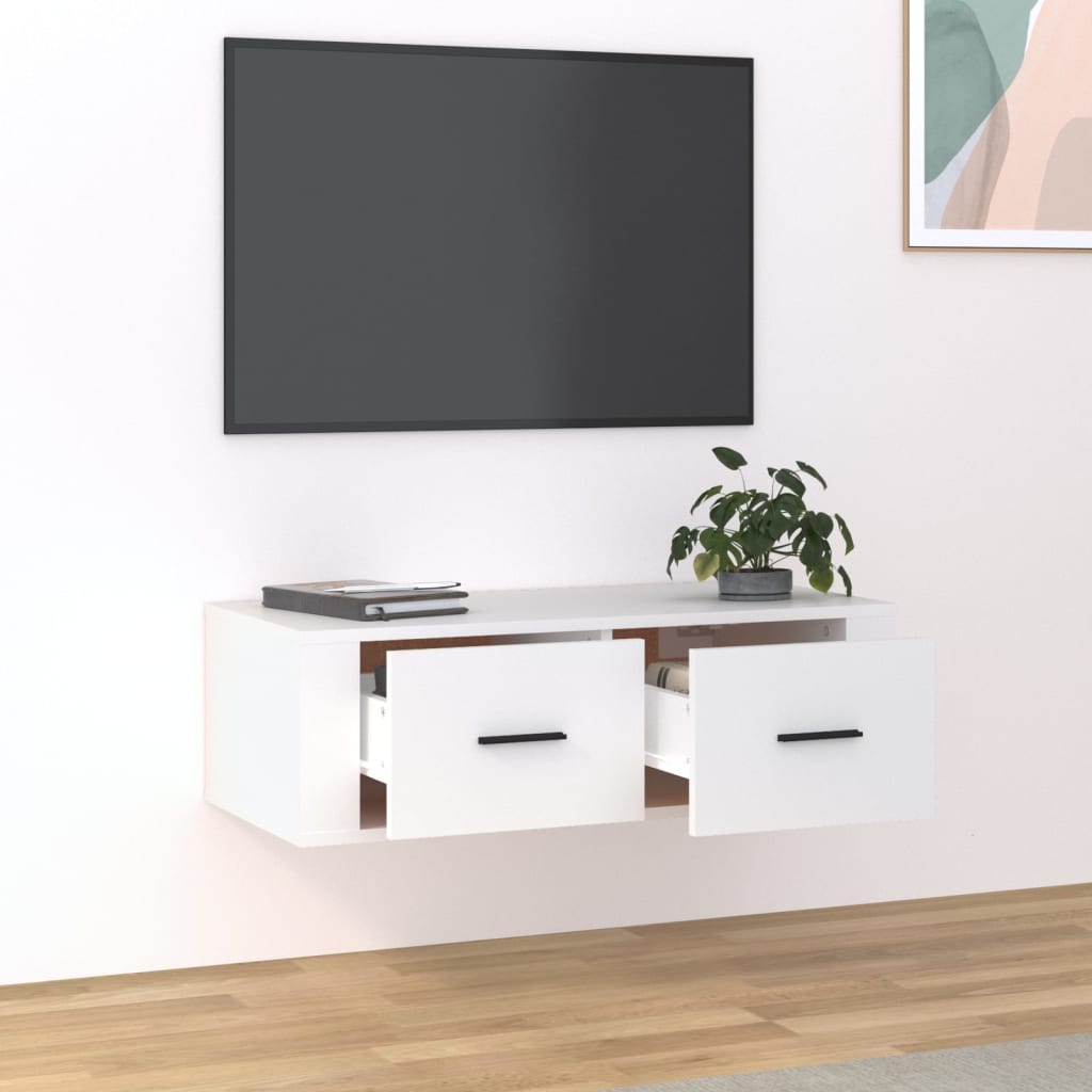 Mueble de TV colgante madera blanco 80x36x25 cm vidaXL