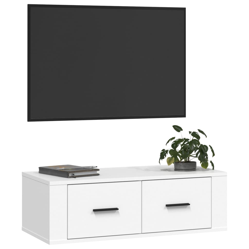 Mueble de TV colgante madera blanco 80x36x25 cm vidaXL