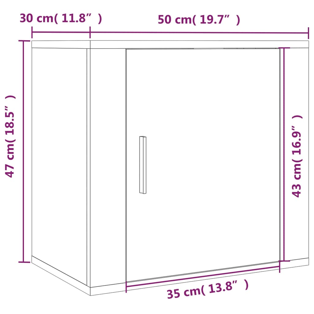 Mesita de noche de pared blanca 50x30x47 cm vidaXL