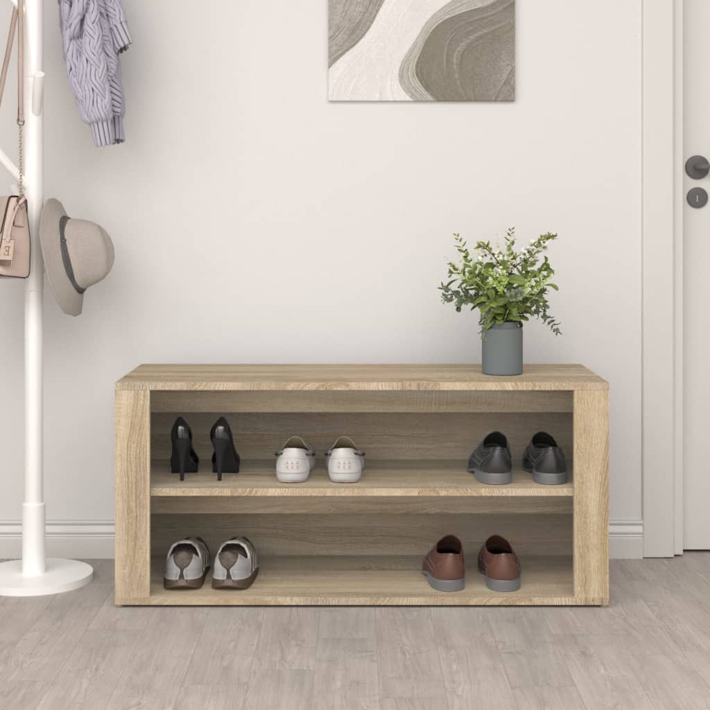 Mueble zapatero madera roble Sonoma 100x35x45 cm