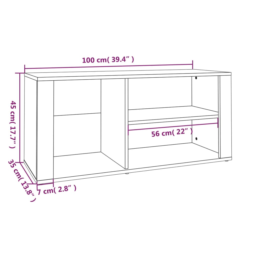 Mueble zapatero madera roble Sonoma 100x35x45 cm - Vetonek