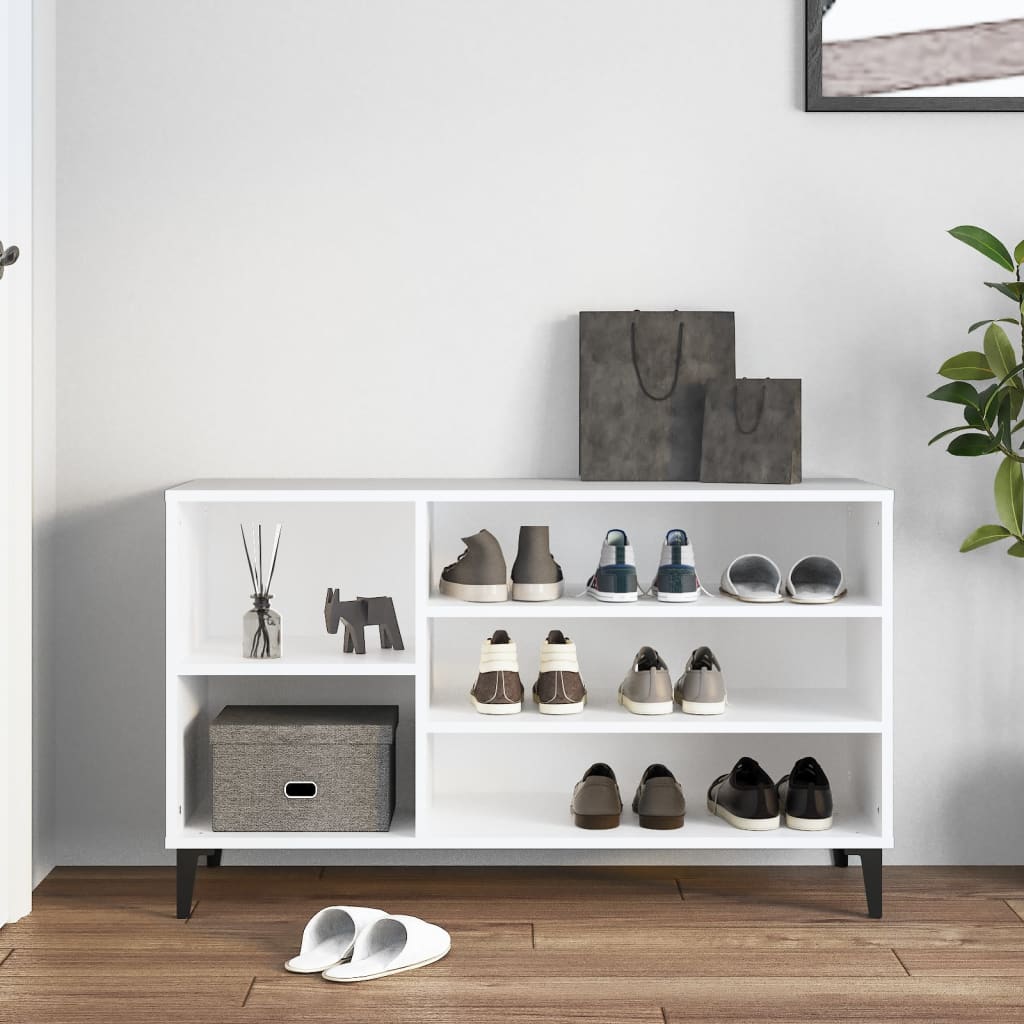 Mueble zapatero madera blanco 102x36x60 cm - Vetonek