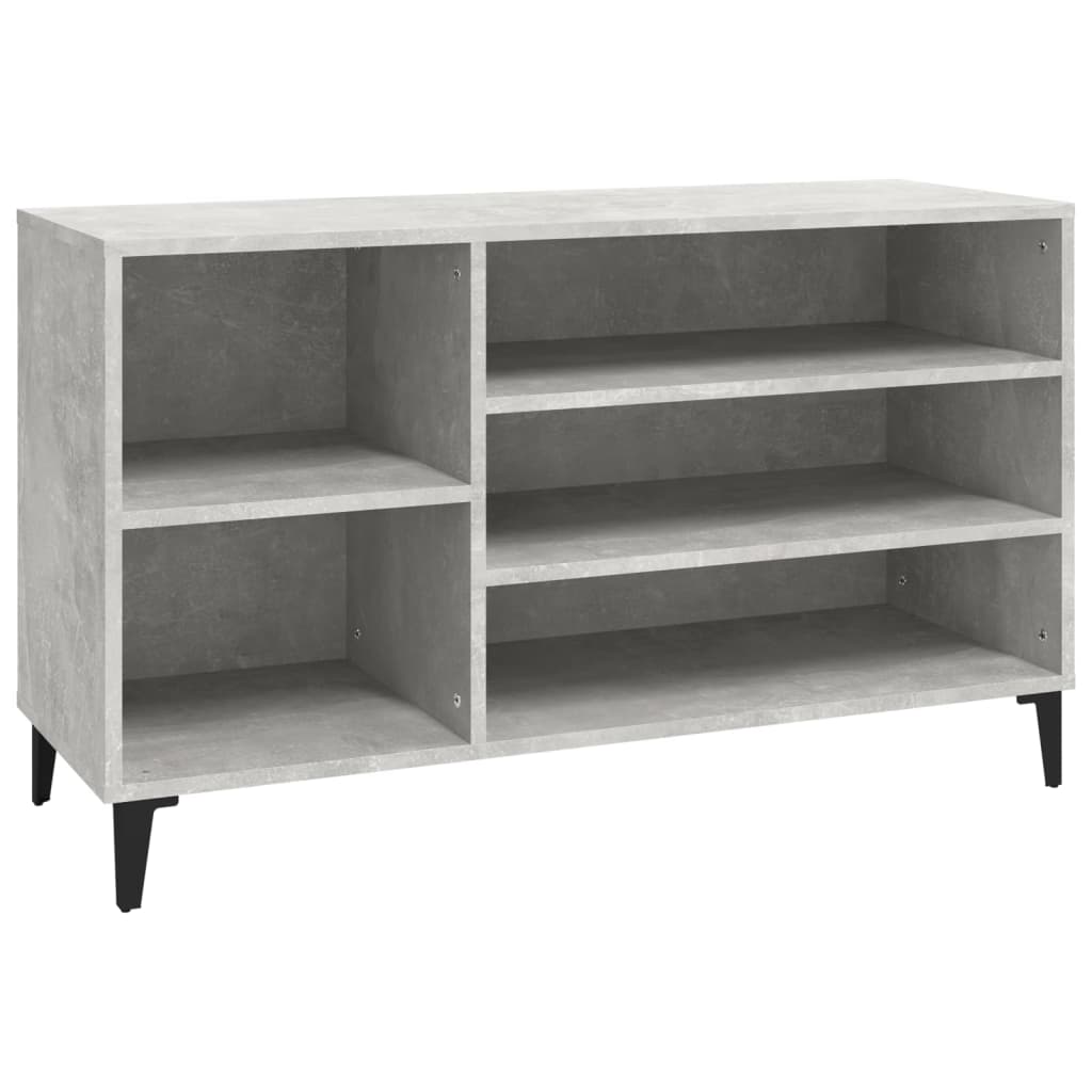 Vetonek Mueble zapatero madera contrachapada gris hormigón 102x36x60 cm