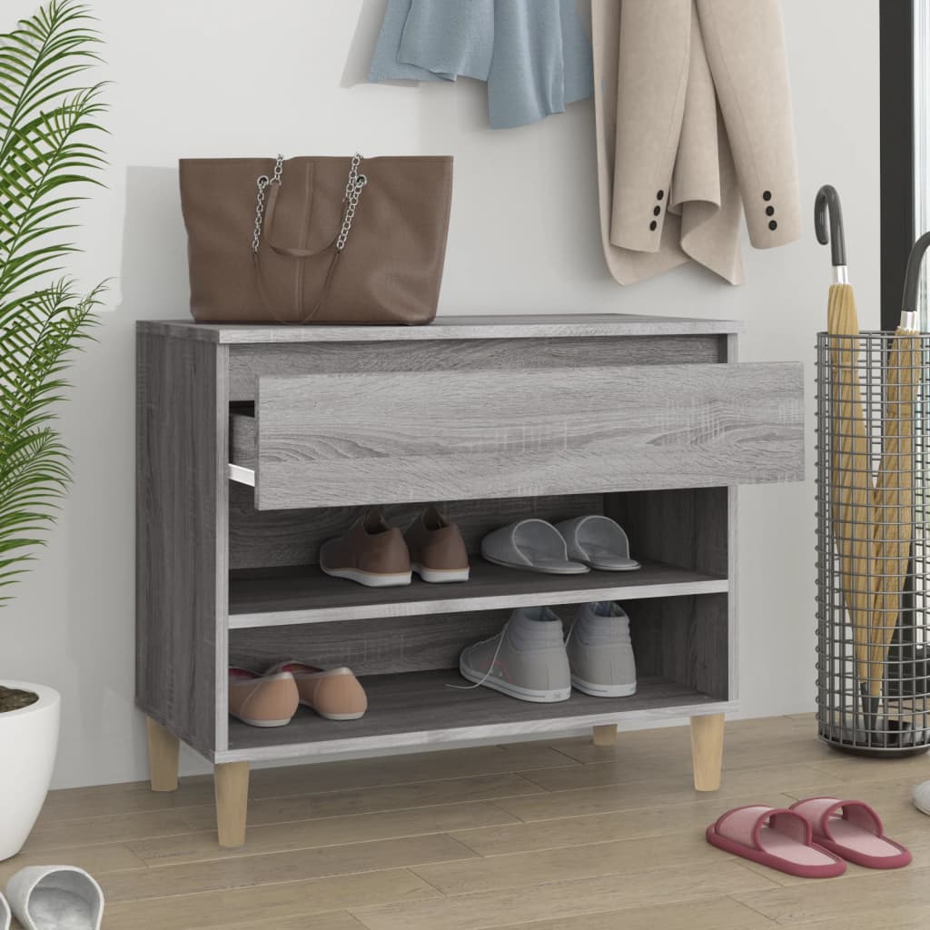 Mueble zapatero madera gris Sonoma 70x36x60 cm - Vetonek