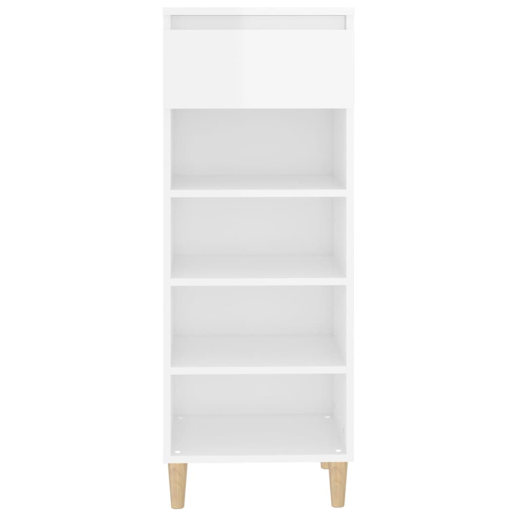 Mueble zapatero madera blanco brillo 40x36x105 cm