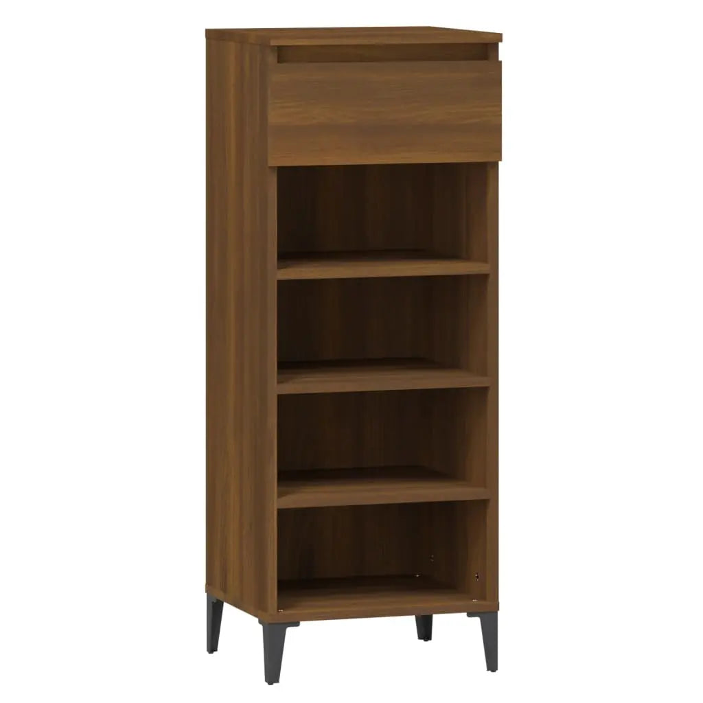 Mueble zapatero madera marrón roble 40x36x105 cm - Vetonek