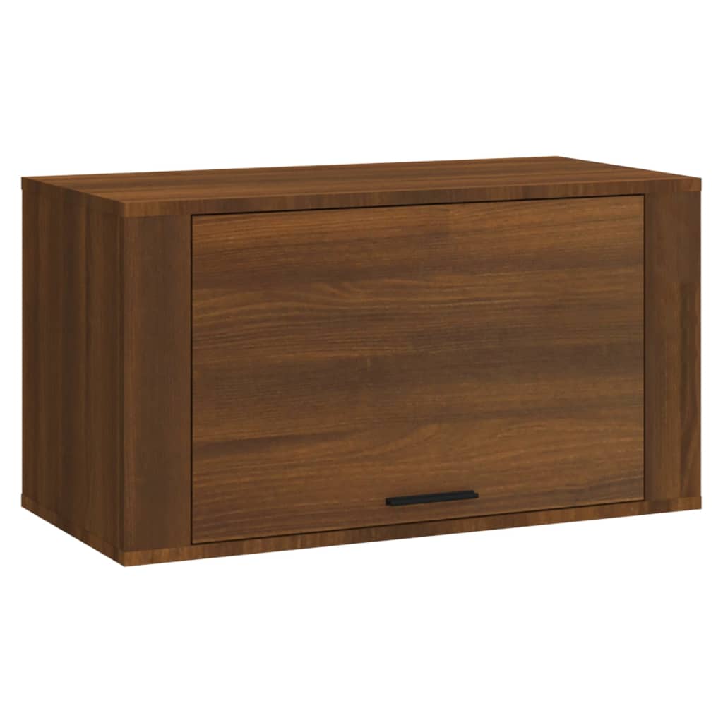 Mueble zapatero pared madera pino marrón roble 70x35x38 cm - Vetonek