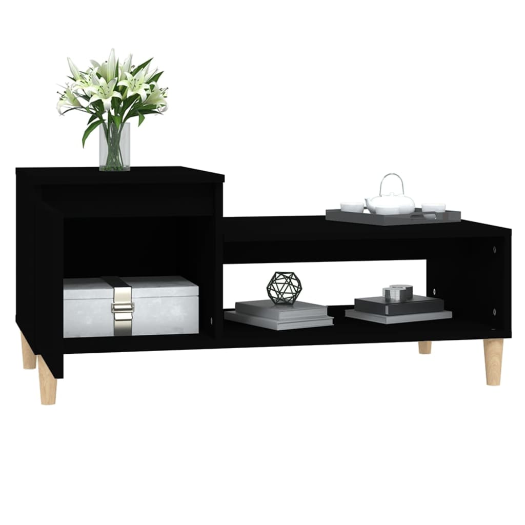 Mesa de centro madera negro 100x50x45 cm vidaXL