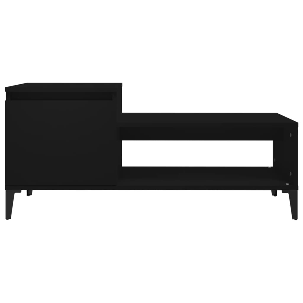 Mesa de centro madera contrachapada negro 100x50x45 cm vidaXL