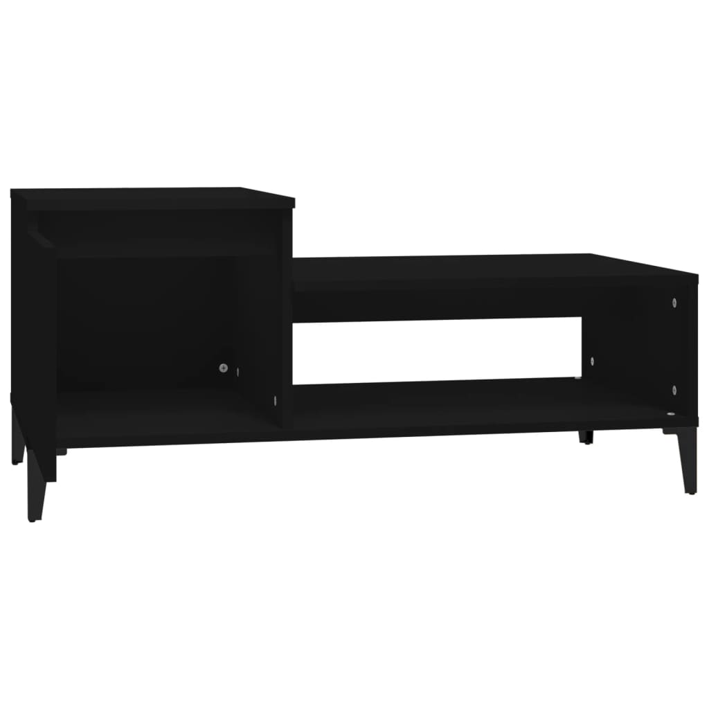 Mesa de centro madera contrachapada negro 100x50x45 cm vidaXL