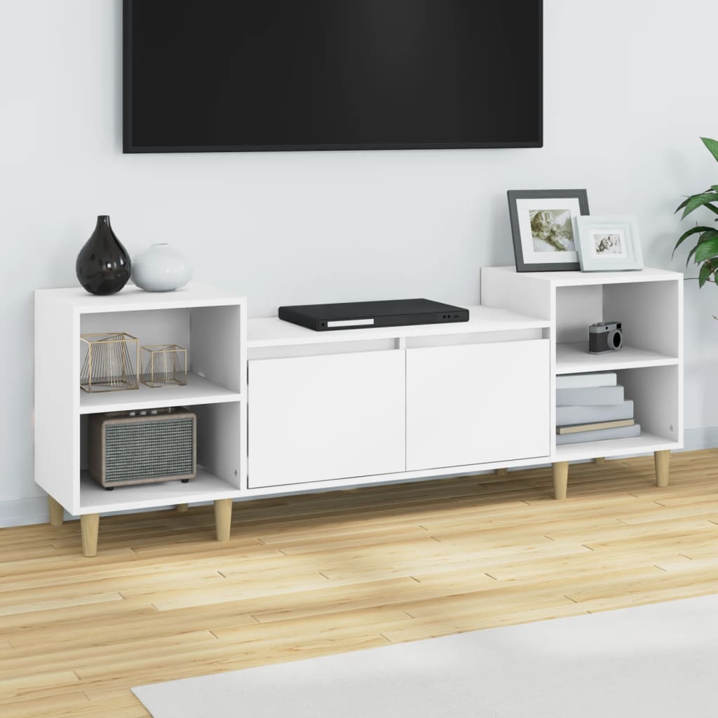 Vetonek Mueble para TV madera contrachapada blanco 160x35x55 cm