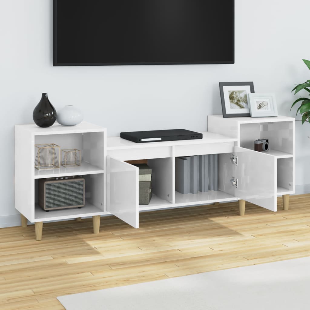 Mueble para TV madera blanco brillo 160x35x55 cm vidaXL