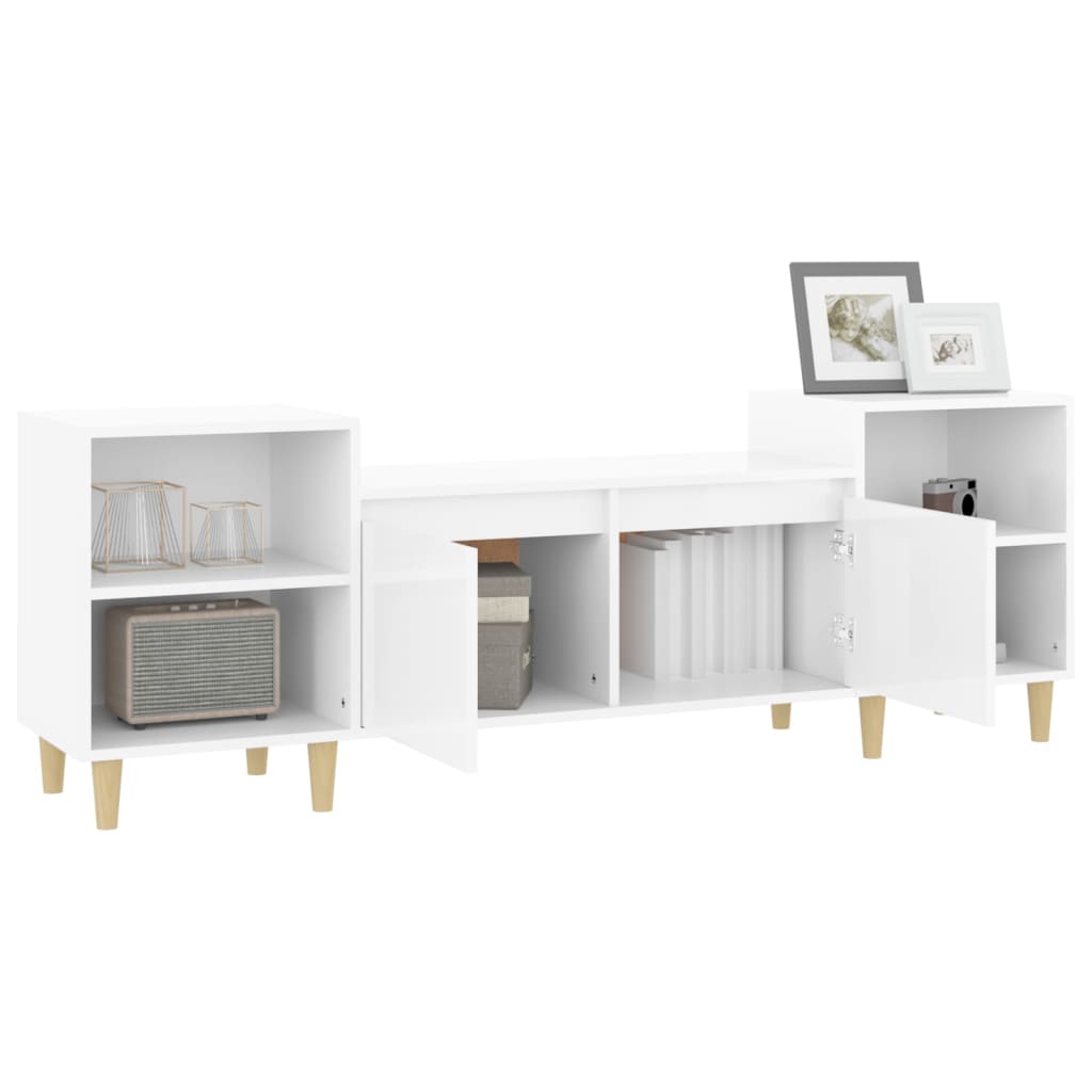 Mueble para TV madera blanco brillo 160x35x55 cm vidaXL