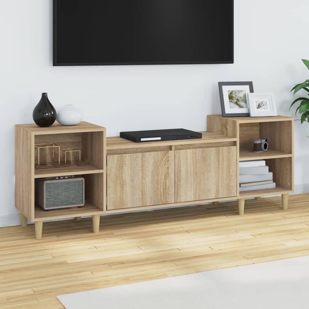 Vetonek Mueble para TV madera contrachapada roble Sonoma 160x35x55 cm