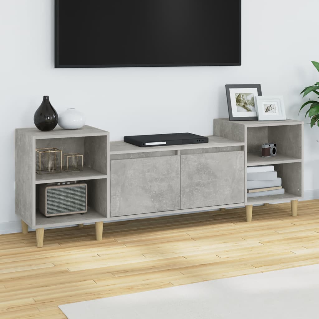 Vetonek Mueble para TV madera contrachapada gris hormigón 160x35x55 cm