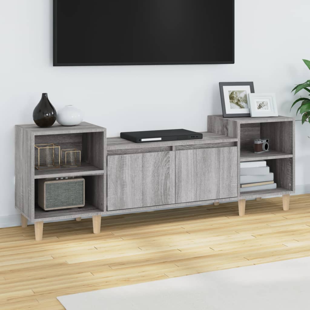 Vetonek Mueble para TV madera contrachapada gris Sonoma 160x35x55 cm