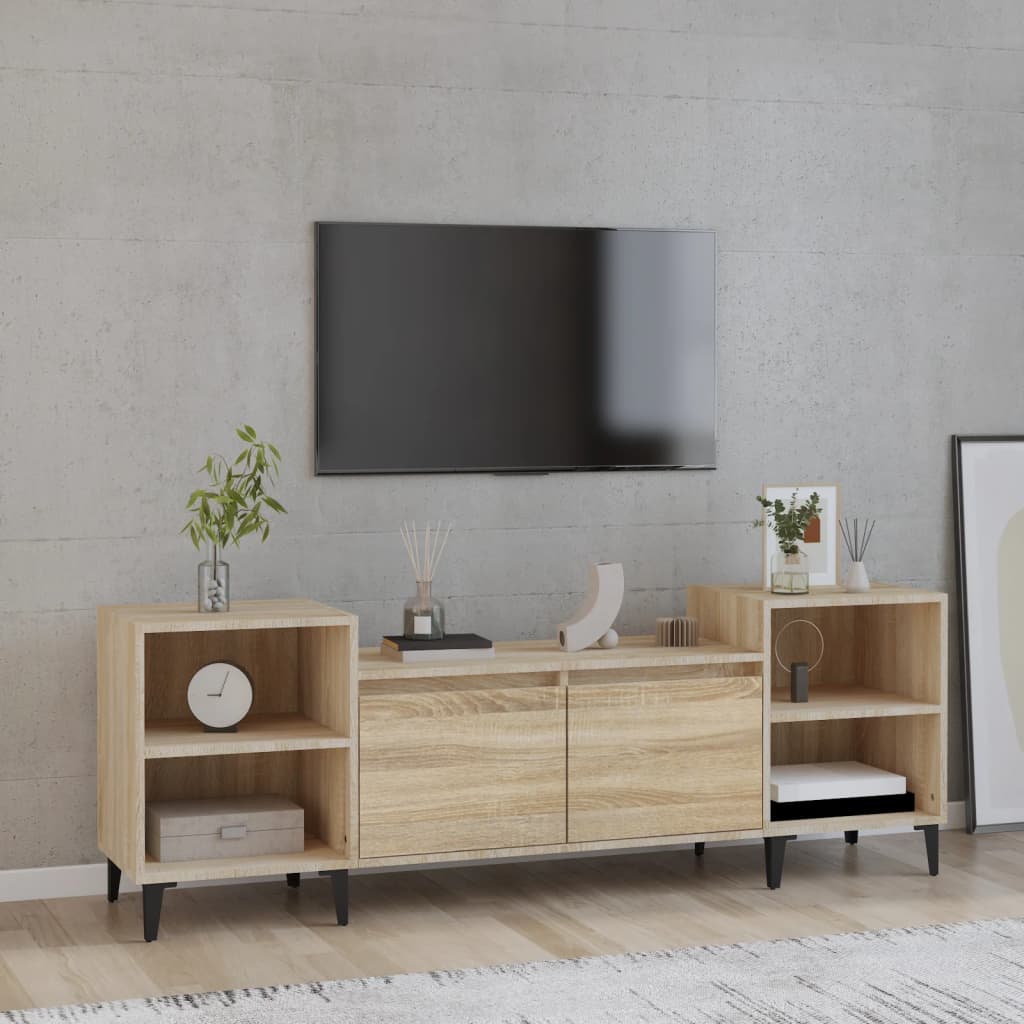 Vetonek Mueble para TV madera contrachapada roble Sonoma 160x35x55 cm