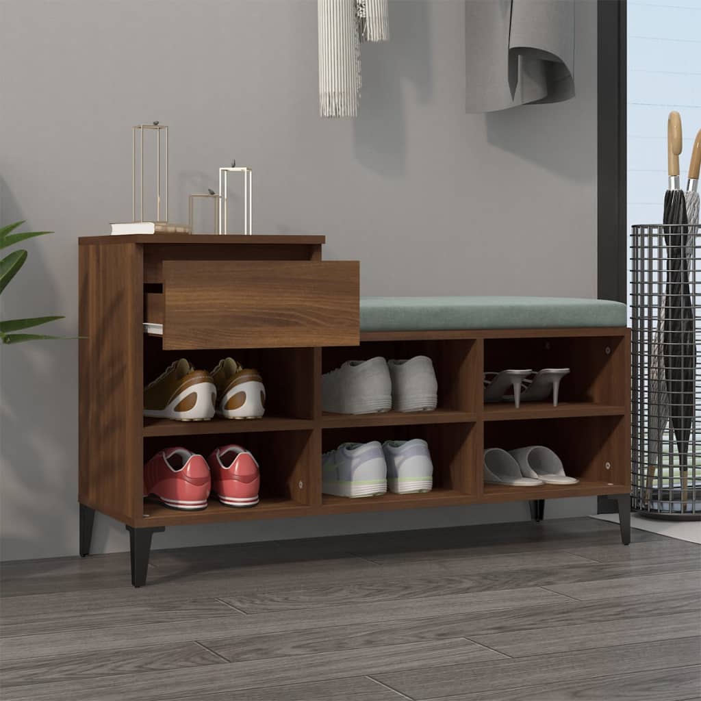 Zapatero wood furniture Oak brown 102x36x60 cm