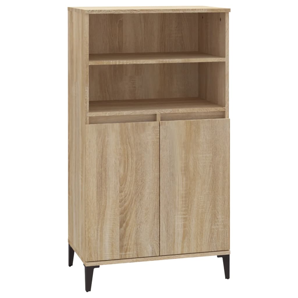 Aparador alto madera contrachapada color roble 60x36x110 cm