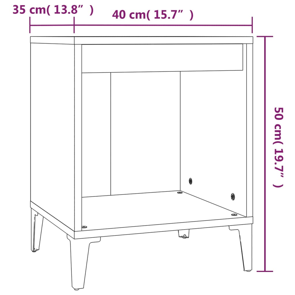 Brown oak night table 40x35x50 cm