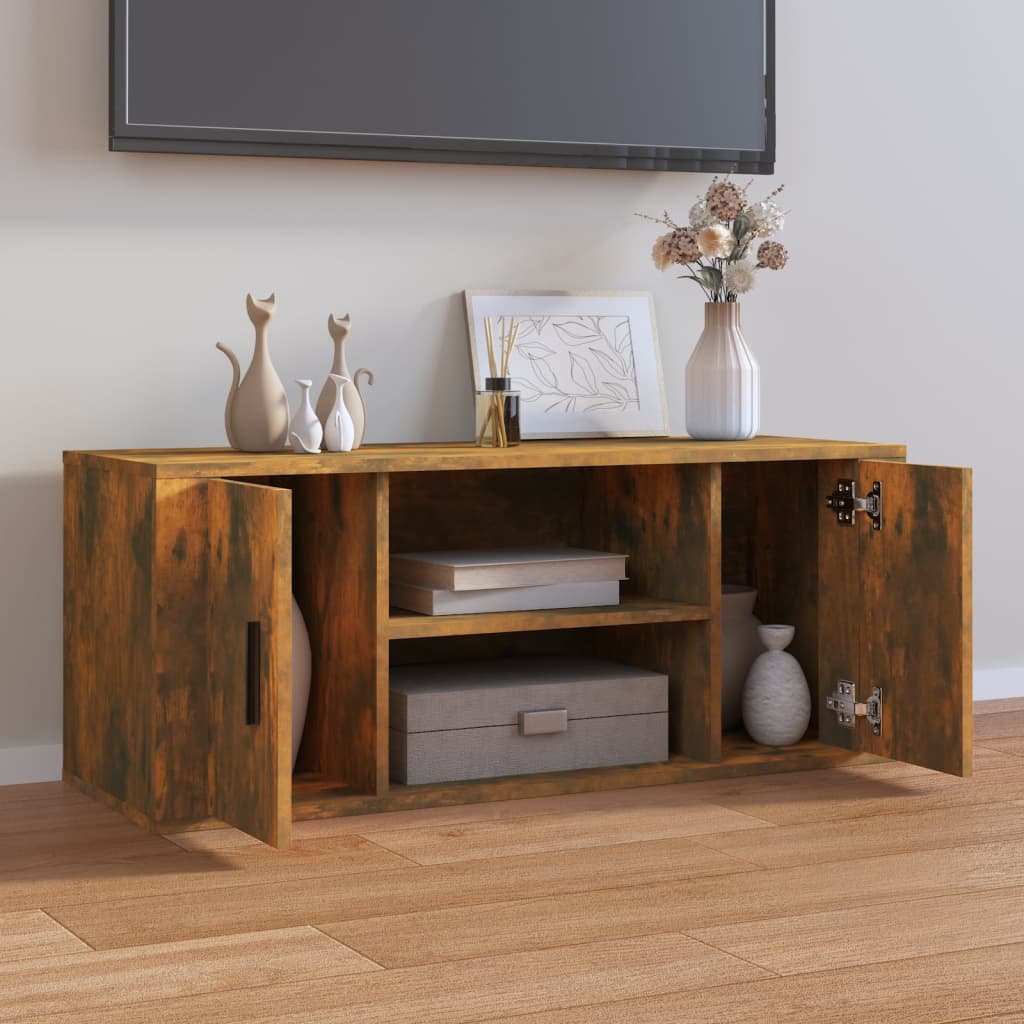 TV Furniture Smoked Oak 100x35x40 cm