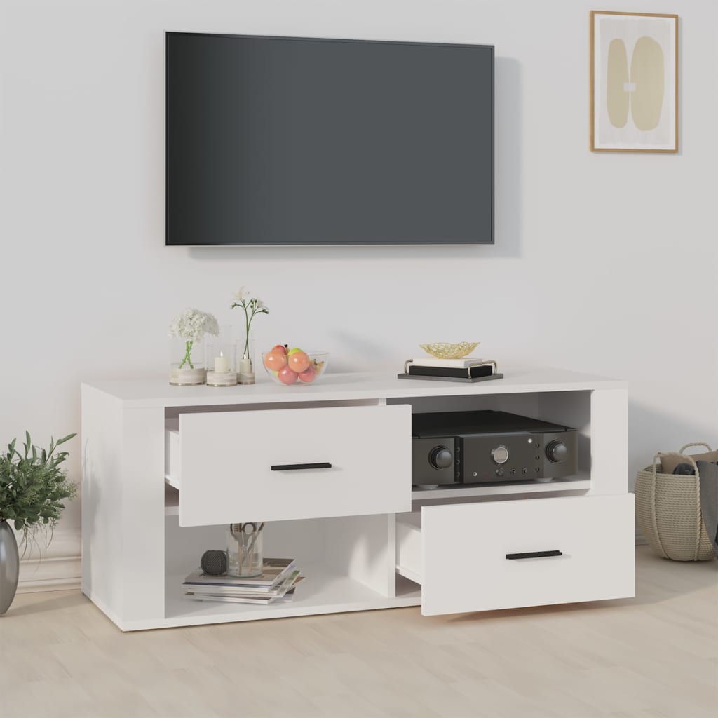 Mueble para TV madera contrachapada blanco 100x35x40 cm vidaXL